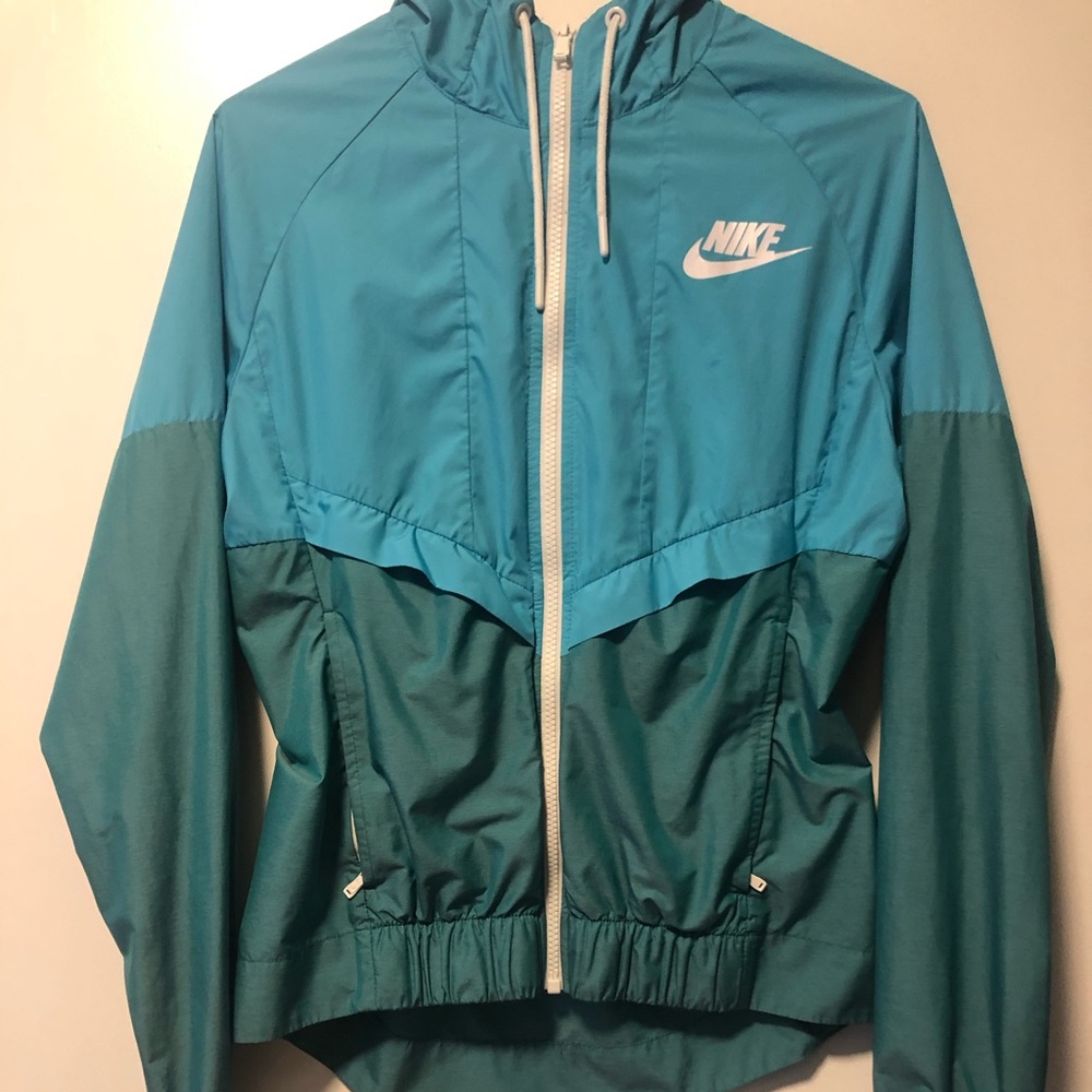 Blue and green Nike windbreaker